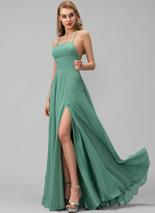 A-line Dresses Neck Formal Dresses Amelia Square Chiffon