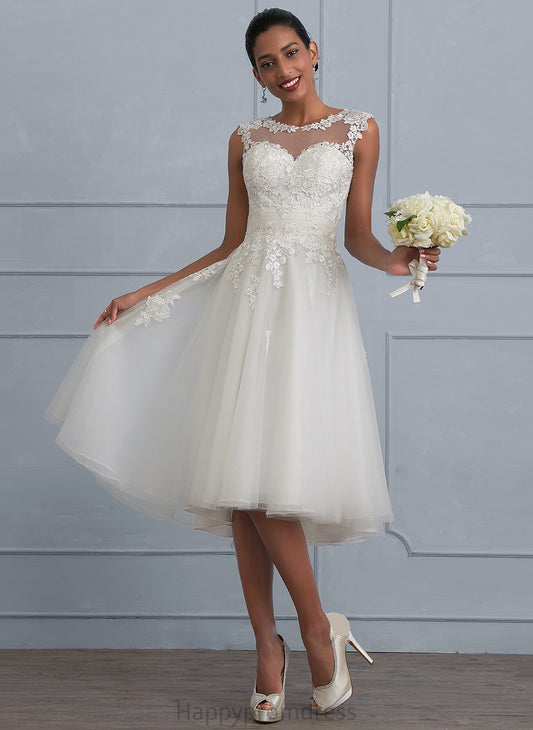 Dress Sloane Wedding Dresses With Ruffle Asymmetrical Wedding Illusion Tulle A-Line