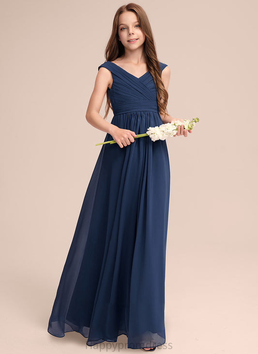 Off-the-Shoulder Giovanna With Floor-Length Junior Bridesmaid Dresses Ruffles A-Line Chiffon