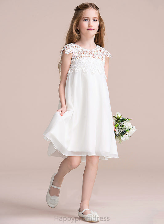 Neck Knee-length Sleeveless - Scoop Flower Girl Dresses Flower Girl Anaya Dress Empire Chiffon/Lace