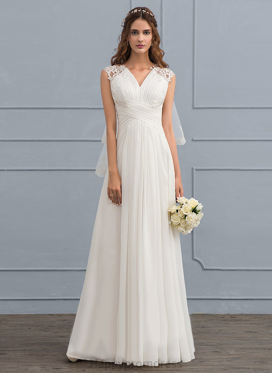 With Lace A-Line Wedding Dress Wedding Dresses Shayla Sweetheart Floor-Length Ruffle Chiffon