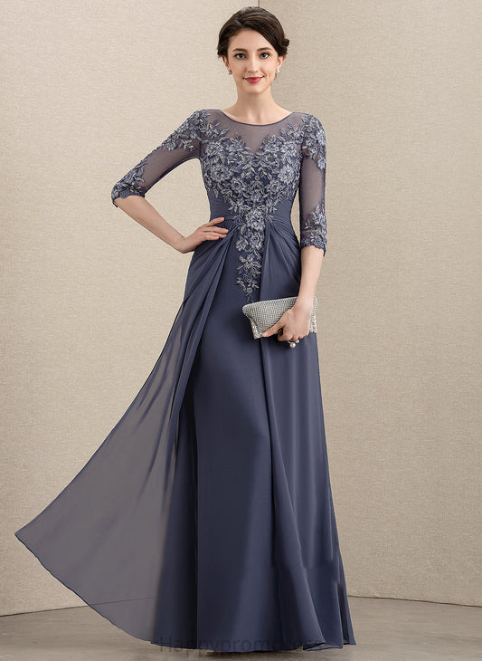 Floor-Length Neck Scoop Mother Chiffon A-Line the of Elisa Bride Mother of the Bride Dresses Dress Lace