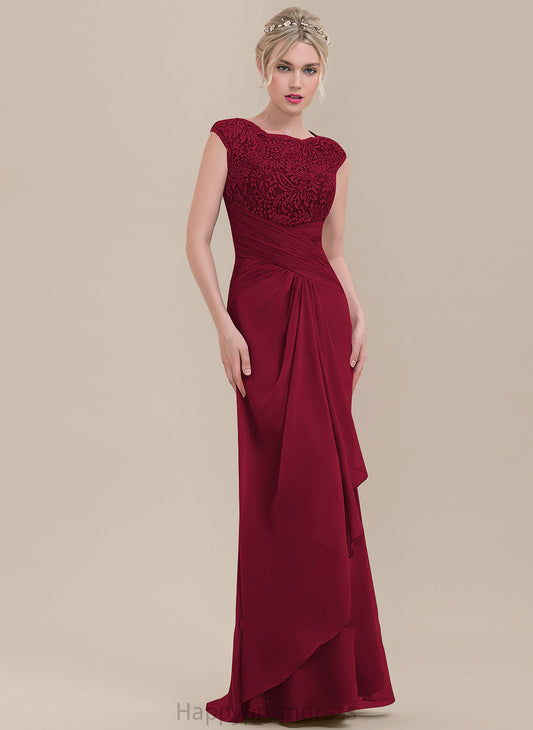 Embellishment Silhouette CascadingRuffles Fabric Length Neckline ScoopNeck Floor-Length Sheath/Column Kamryn Spaghetti Staps Floor Length Bridesmaid Dresses