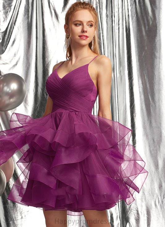 V-neck Short/Mini Prom Dresses Tulle Natalia Ball-Gown/Princess