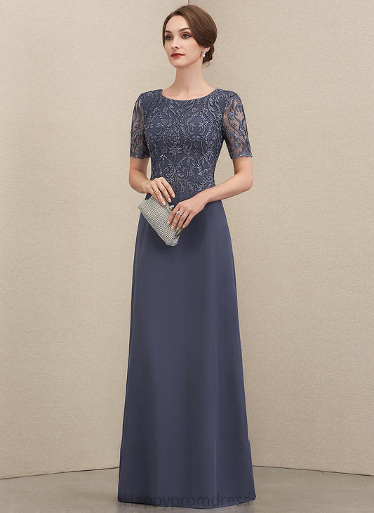 Floor-Length Mother Lace Bride of Jayleen Scoop Neck Chiffon A-Line the Mother of the Bride Dresses Dress