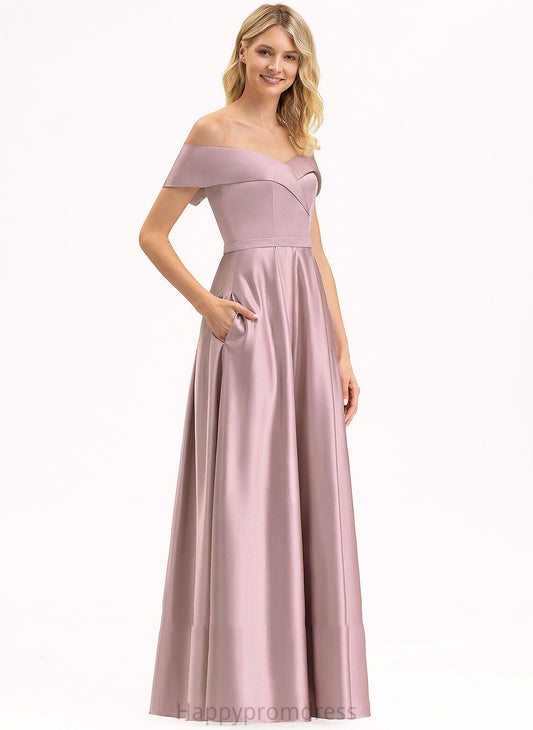 Embellishment Pockets Fabric A-Line Length Silhouette Off-the-Shoulder Neckline Floor-Length Khloe Sweetheart Floor Length Bridesmaid Dresses