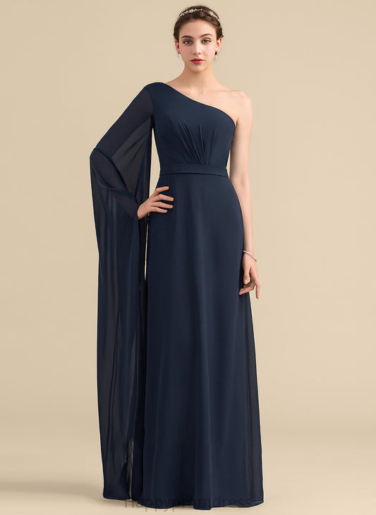 Length Floor-Length A-Line Silhouette Embellishment Neckline One-Shoulder Fabric Ruffle Ximena Floor Length Scoop Bridesmaid Dresses