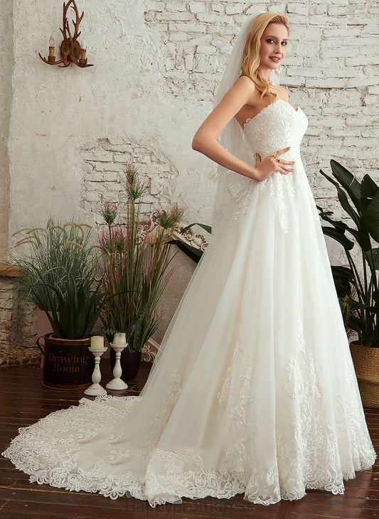 Sweetheart Train Miya Dress A-Line With Wedding Dresses Lace Court Wedding