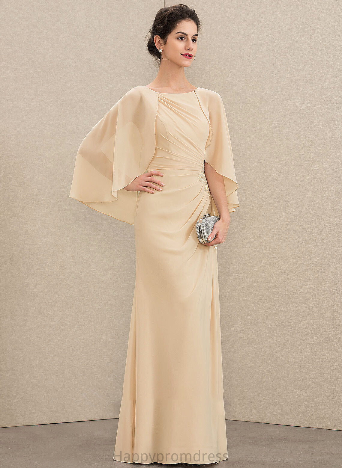 of Bride Mother of the Bride Dresses Floor-Length Chiffon Mother Sequins A-Line Beading Neck the With Dress Scoop Abigayle Ruffle