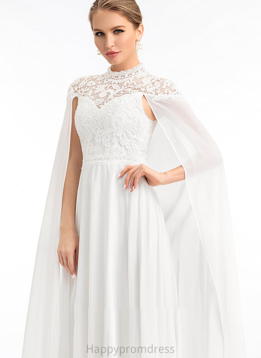 Wedding Dress Floor-Length Neck A-Line Amanda Chiffon Wedding Dresses High