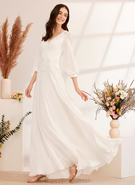 Wedding V-neck Floor-Length With Kassandra Dress A-Line Wedding Dresses Lace