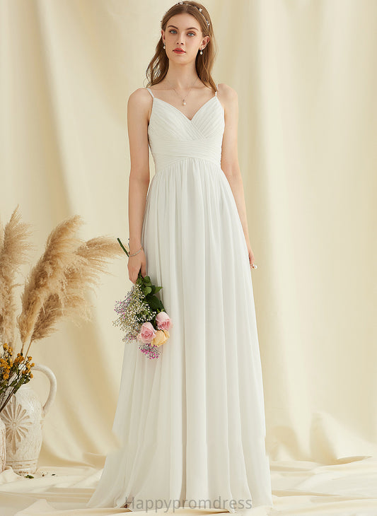 V-neck Lace Wedding Dresses Wedding Camilla A-Line Floor-Length With Dress Chiffon