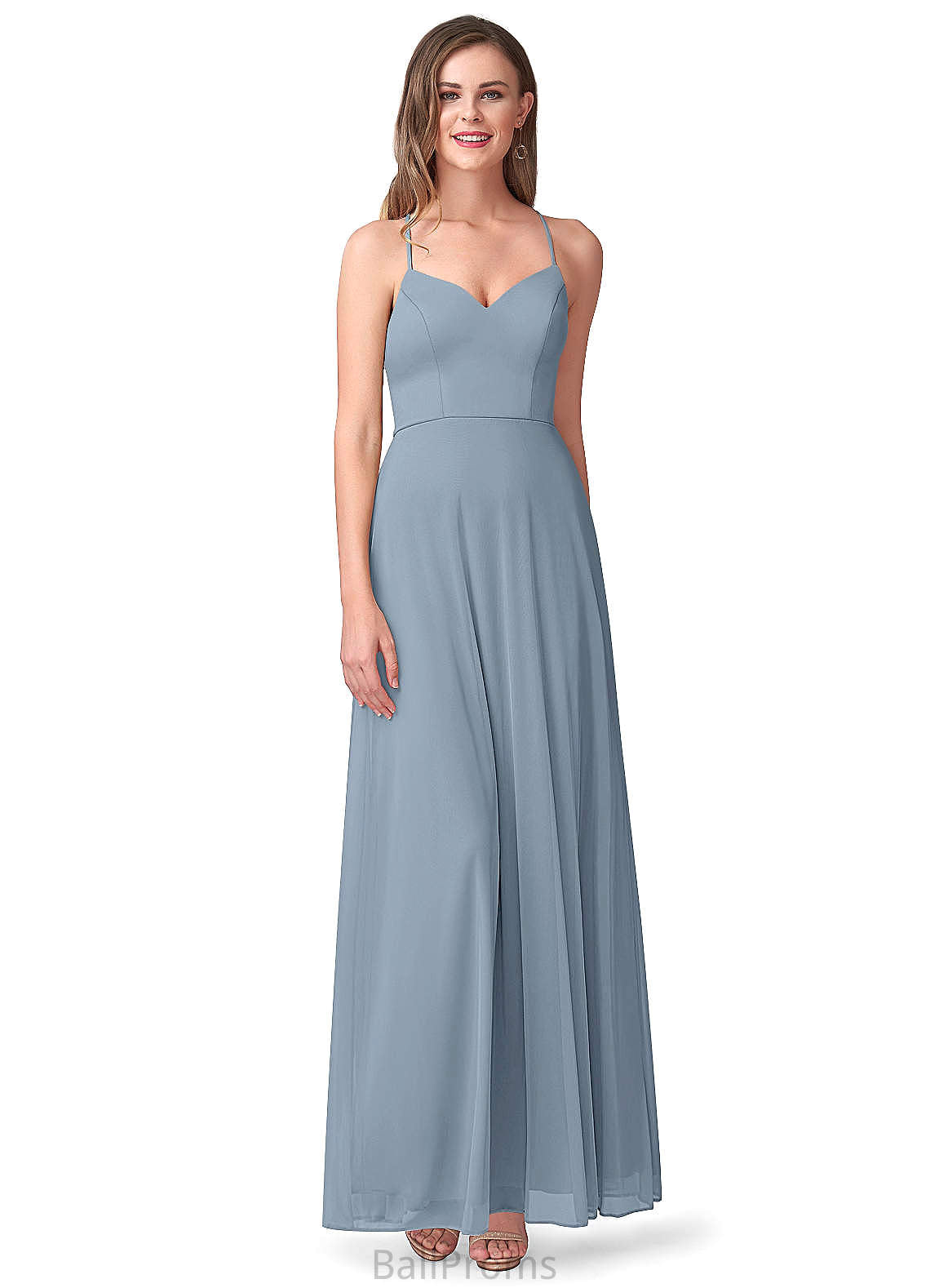 Yasmin Empire Waist Sleeveless A-Line/Princess Floor Length V-Neck Bridesmaid Dresses