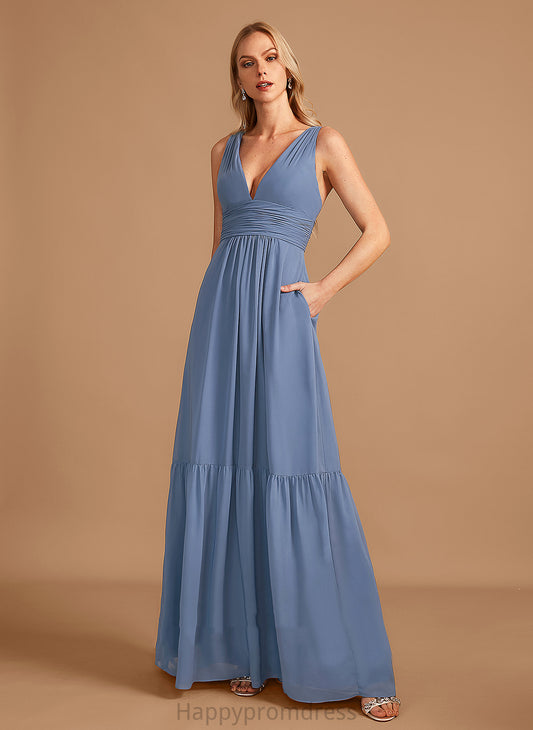 V-neck Silhouette Fabric Pockets Neckline Floor-Length Embellishment Length A-Line Isabela Natural Waist Floor Length Bridesmaid Dresses