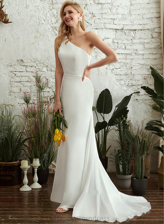 Trumpet/Mermaid Wedding Dresses Wedding Dress Tanya One-Shoulder Train Sweep