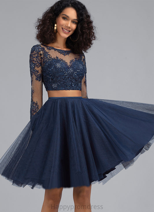 Lace Tulle Homecoming Homecoming Dresses Dress Short/Mini Carmen Scoop With A-Line Neck