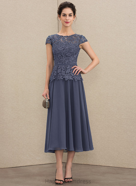 Bride Dress Scoop Noemi of Chiffon Mother of the Bride Dresses the A-Line Mother Neck Tea-Length Lace