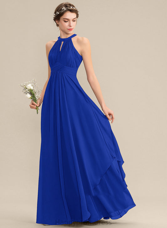 Silhouette A-Line Length Floor-Length Embellishment Ruffle ScoopNeck Neckline Fabric Camryn V-Neck Sleeveless Bridesmaid Dresses