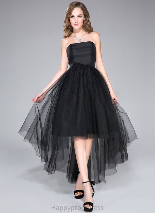 Strapless Homecoming Dresses Asymmetrical Tulle A-Line With Ruffle Dress Taffeta Paige Homecoming