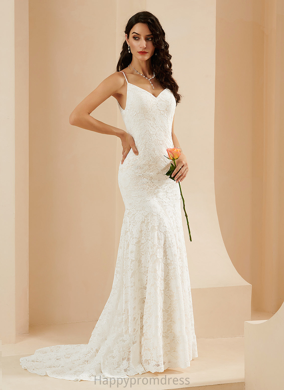 Dress Court V-neck Wedding Trumpet/Mermaid Wedding Dresses Raquel Train Lace