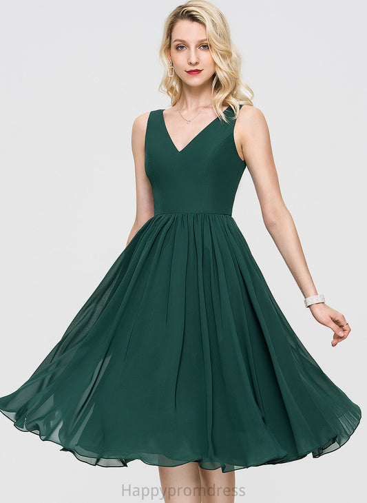 Cocktail Dresses Knee-Length Chiffon V-neck Patricia A-Line Cocktail Dress