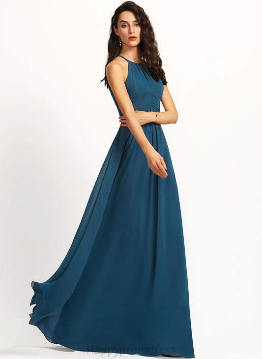 Length Neckline ScoopNeck A-Line Silhouette Embellishment Floor-Length Fabric Ruffle Haylee Spaghetti Staps Sleeveless Bridesmaid Dresses