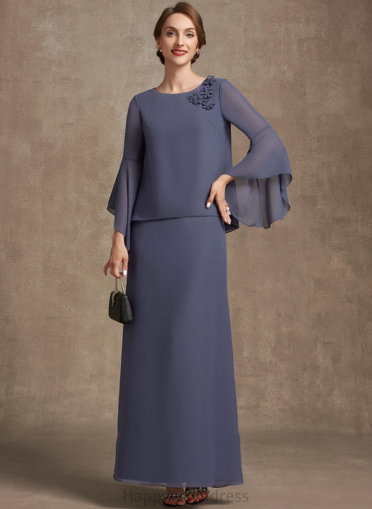 Dress of the Mother of the Bride Dresses Scoop A-Line Neck Bride Ankle-Length Mother Melinda With Flower(s) Chiffon