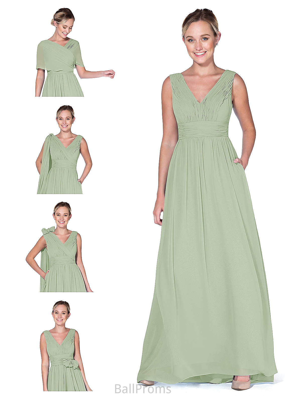 Kamari Natural Waist A-Line/Princess Floor Length Sleeveless Scoop Bridesmaid Dresses