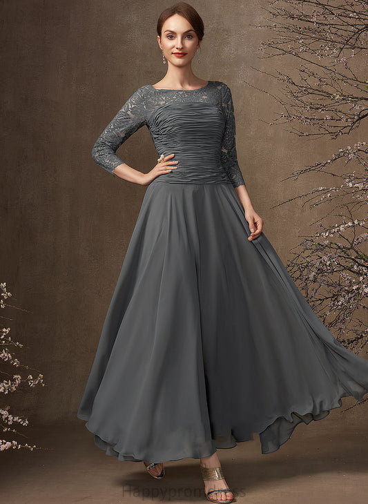 Chiffon Mother of the Bride Dresses Dress of the Ruffle Scoop Bride With Mother Ankle-Length Ginny A-Line Lace Neck