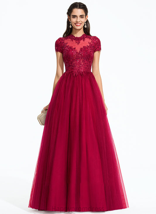 Sequins With Neck Scoop Prom Dresses Ball-Gown/Princess Floor-Length Tulle Sidney