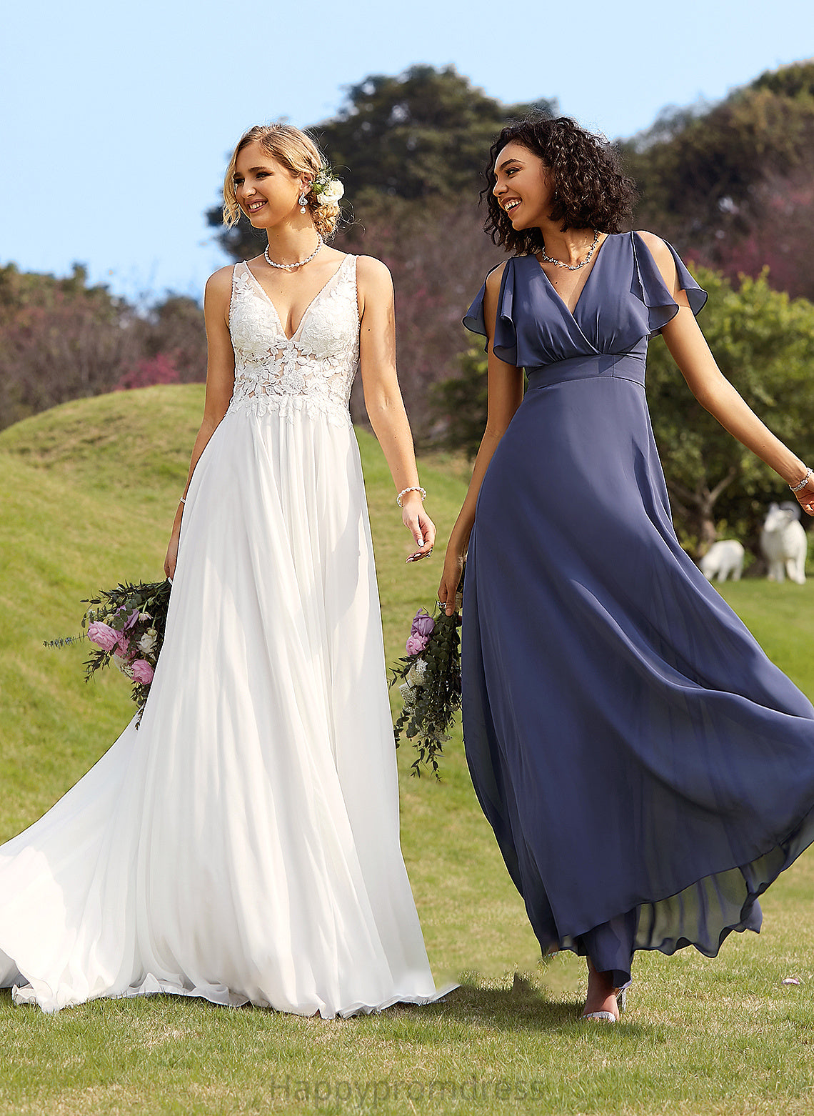 V-neck Beading Dress Wedding Jaidyn Train A-Line Wedding Dresses With Court Sequins