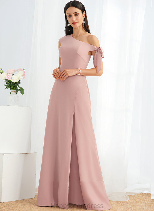 Floor-Length Neckline One-Shoulder A-Line Fabric Embellishment Bow(s) Silhouette Length Kennedi Scoop Trumpet/Mermaid Bridesmaid Dresses