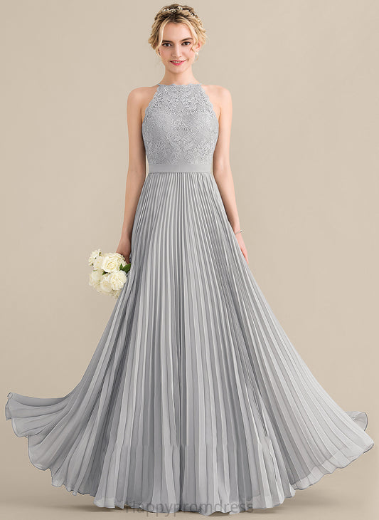 Embellishment Pleated Floor-Length ScoopNeck Length A-Line Silhouette Fabric Neckline Silvia A-Line/Princess Sleeveless Bridesmaid Dresses