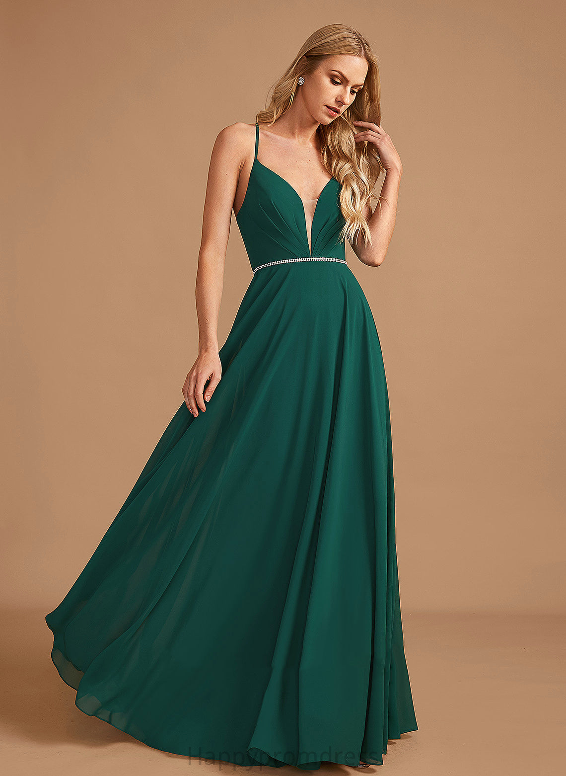 V-neck Floor-Length Fabric Beading Embellishment Silhouette Neckline Length A-Line Ariel Trumpet/Mermaid One Shoulder Bridesmaid Dresses