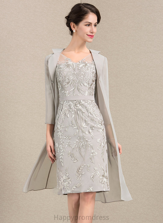 Pauline the of Mother Knee-Length V-neck Sheath/Column Mother of the Bride Dresses Dress Lace Bride