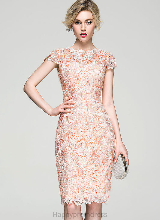 Scoop Neck Cocktail Asia Lace Sheath/Column Cocktail Dresses Dress Knee-Length