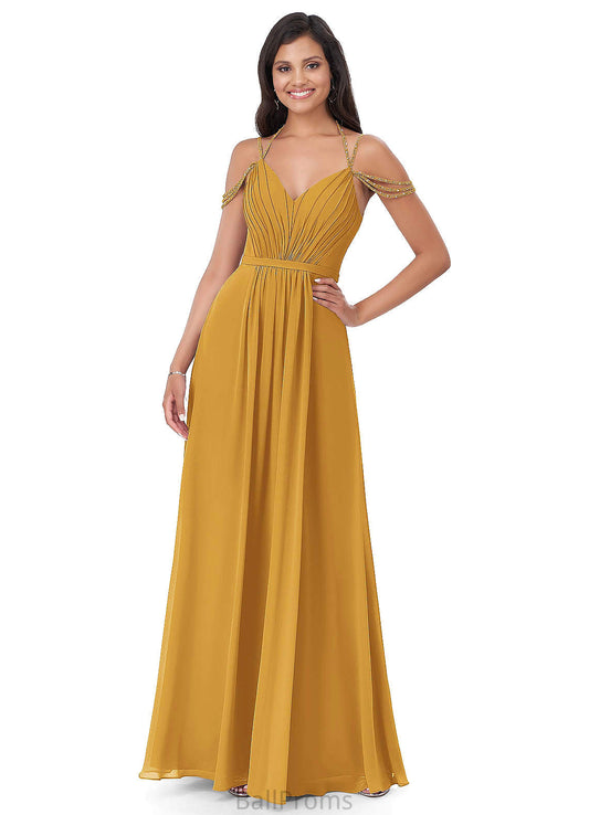 Toni Sleeveless Scoop Natural Waist Floor Length A-Line/Princess Bridesmaid Dresses