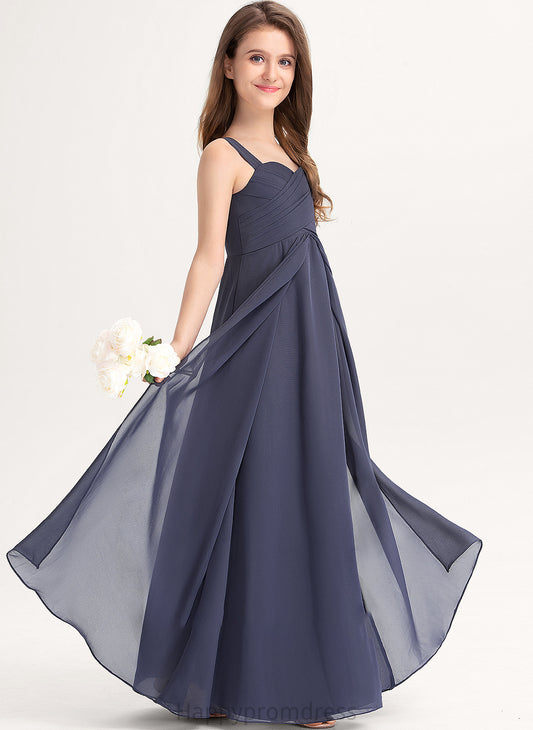 Floor-Length Ruffle A-Line With Mareli Junior Bridesmaid Dresses Chiffon Sweetheart