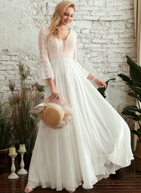 Wedding Dresses Wedding V-neck Floor-Length Izabella Dress A-Line