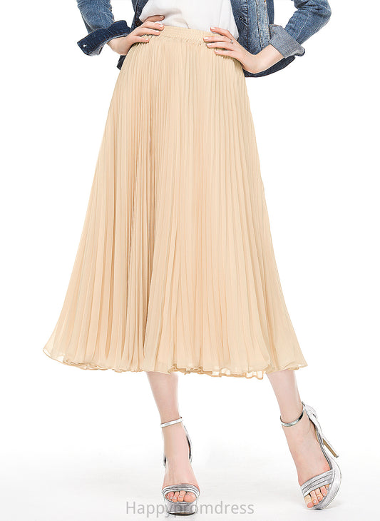 Cocktail Dresses With Chiffon A-Line/Princess Cocktail Pleated Skirt Tea-Length Mary