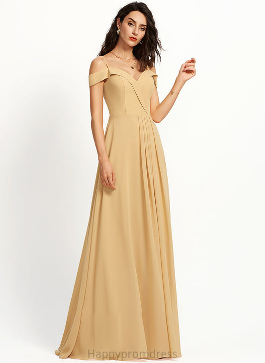 Silhouette Fabric A-Line Straps Neckline Floor-Length V-neck Length Justine Natural Waist Sleeveless A-Line/Princess Bridesmaid Dresses