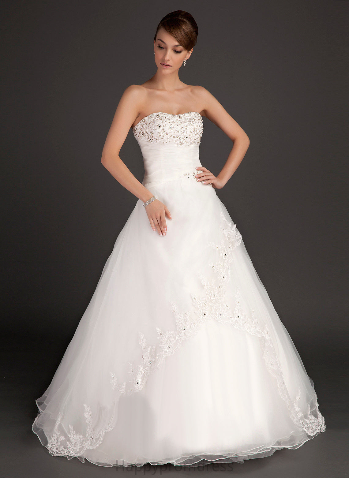 Wedding Dresses Floor-Length Wedding Miranda Sweetheart Ball-Gown/Princess Lace Organza Dress With Beading Ruffle