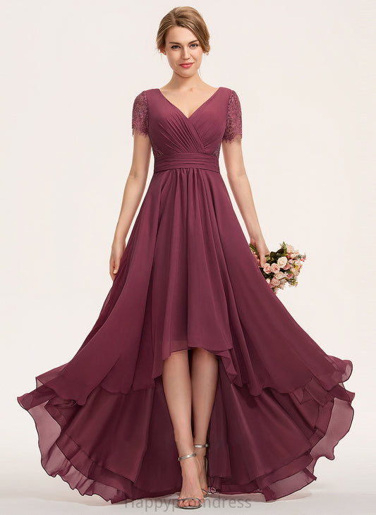 V-neck Asymmetrical Embellishment Ruffle Silhouette Fabric Length Neckline A-Line Payton Sleeveless One Shoulder Bridesmaid Dresses