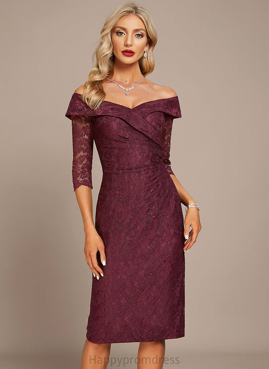 Shyla Sheath/Column Lace Cocktail Dresses Cocktail Dress Knee-Length Off-the-Shoulder