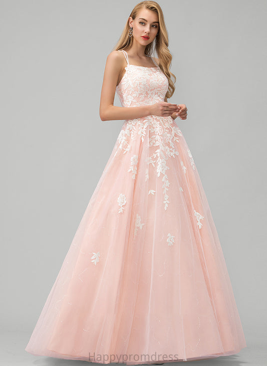 Square Tulle Vera Prom Dresses Floor-Length Neckline Ball-Gown/Princess Lace With Sequins