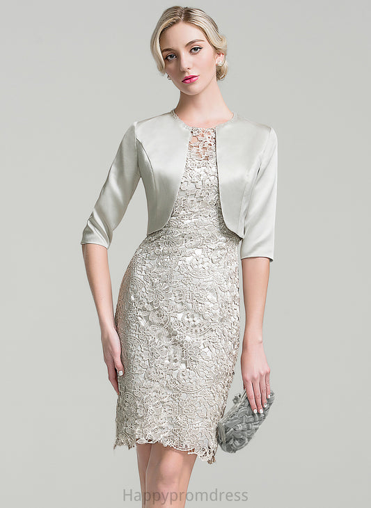 Scoop of Knee-Length Pat Sheath/Column the Lace Bride Dress Mother Neck Mother of the Bride Dresses