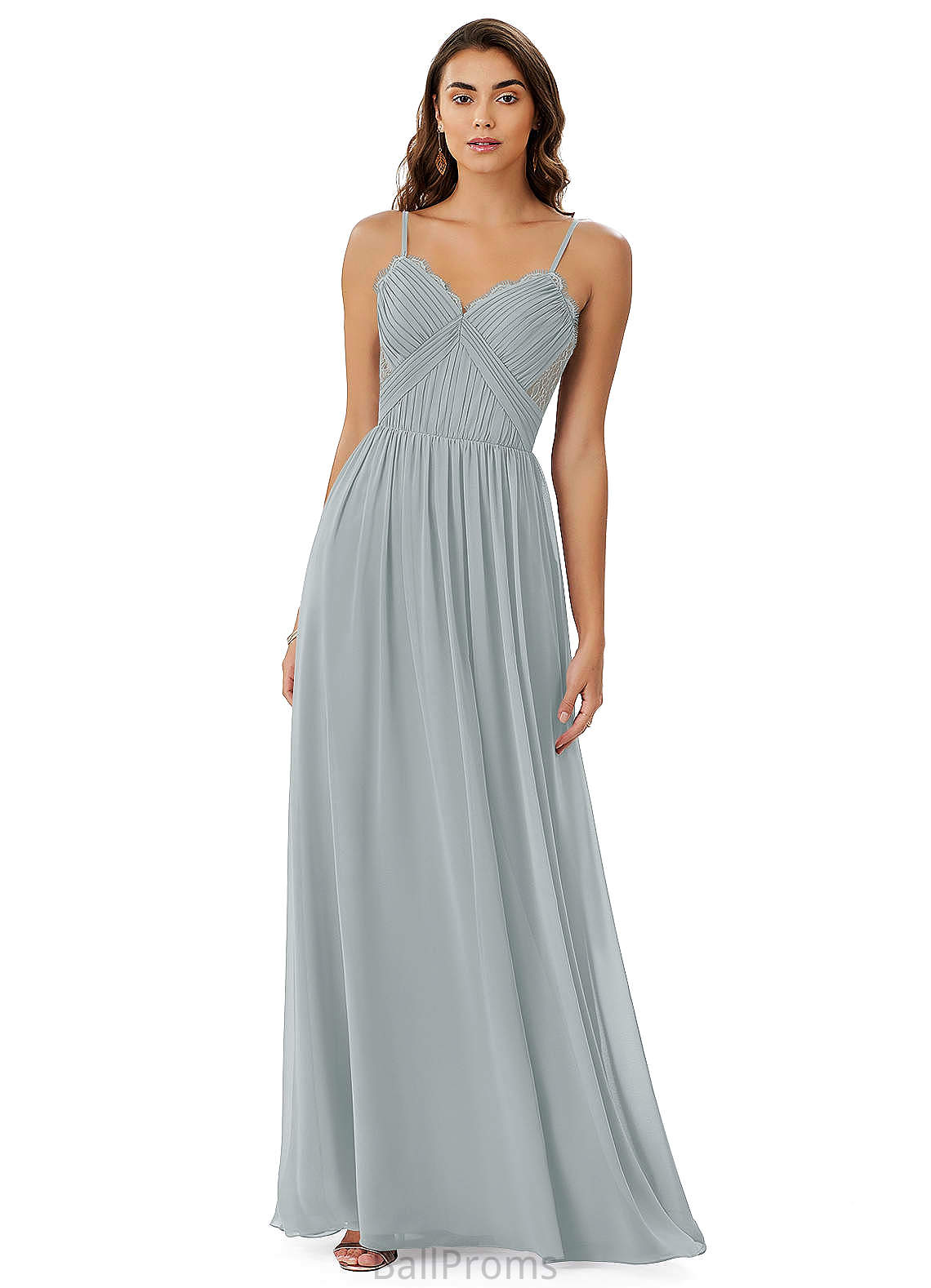 Xiomara V-Neck Natural Waist Sleeveless Floor Length A-Line/Princess Bridesmaid Dresses