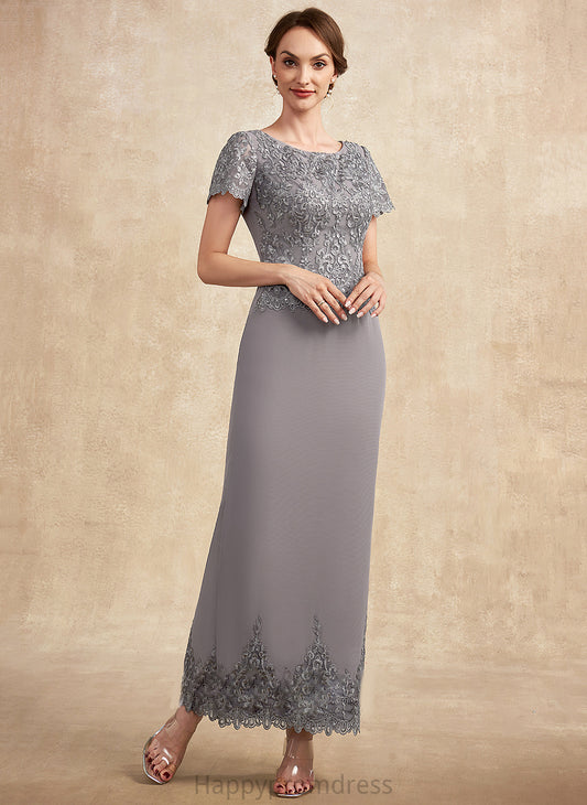 Lace Mother of the Bride Dresses Corinne Dress Scoop Ankle-Length Chiffon Mother the Bride of Sheath/Column Neck With Sequins