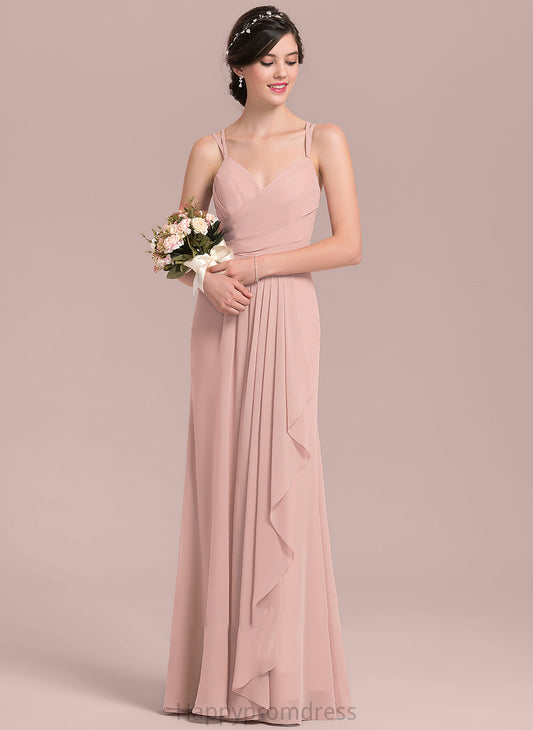 Embellishment Floor-Length Fabric A-Line Silhouette Neckline CascadingRuffles Sweetheart Length Arianna Floor Length Halter Bridesmaid Dresses