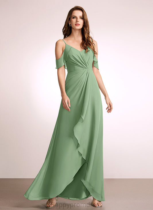 A-Line Asymmetrical SplitFront Fabric Silhouette Neckline V-neck Length Embellishment Samantha Sleeveless Scoop Bridesmaid Dresses